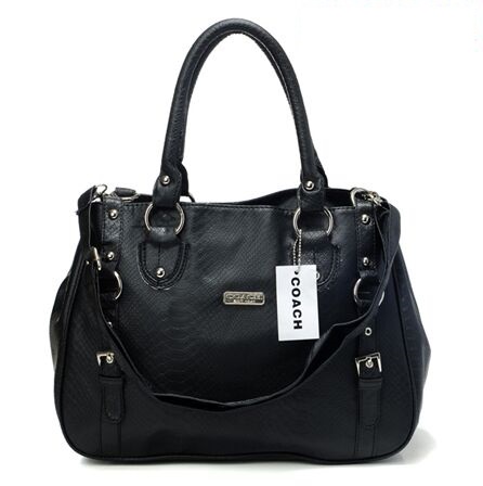 Coach Embossed Medium Black Satchels DET - Click Image to Close